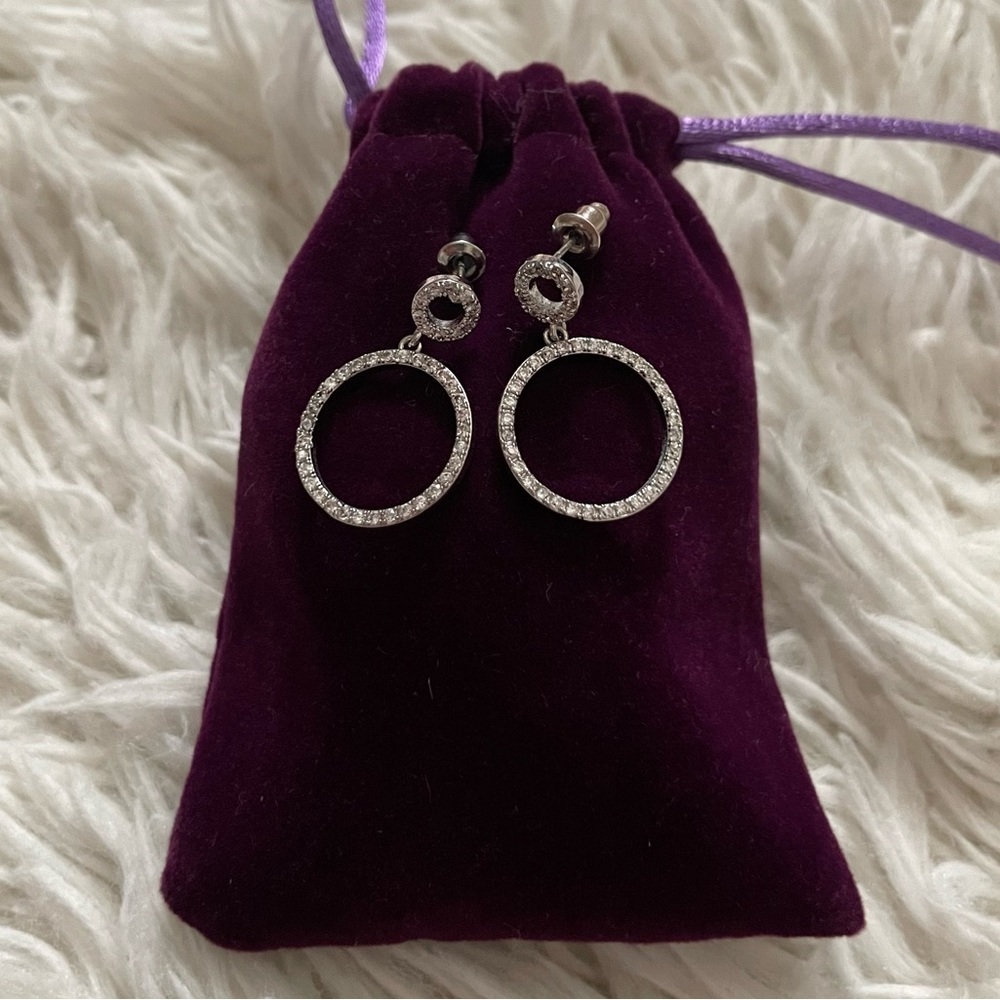 3/$25 Circle Rhinestone Earrings - Picture 2 of 2